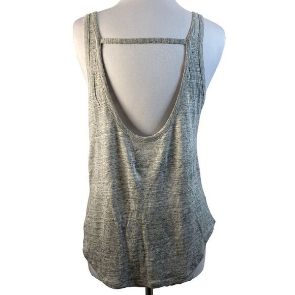 Chaser Strap Back Gray Heather Cami Tank Top Sz M Stretch Curved Bottom Hem NEW - Picture 6 of 6